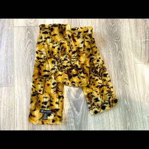 Faux cheetah fur scarf